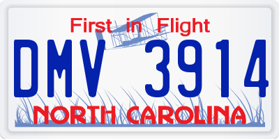 NC license plate DMV3914