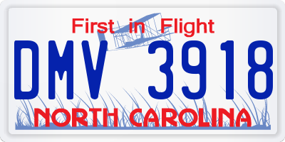 NC license plate DMV3918