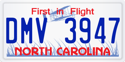 NC license plate DMV3947