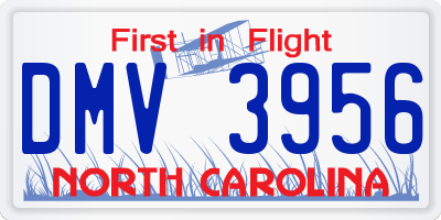 NC license plate DMV3956