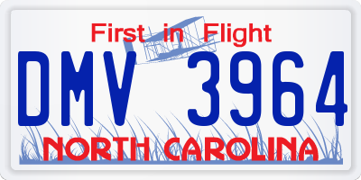 NC license plate DMV3964