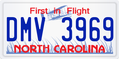 NC license plate DMV3969