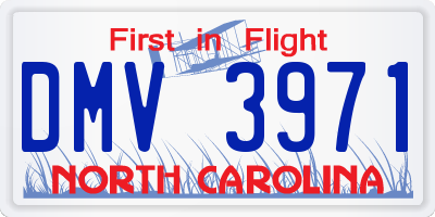 NC license plate DMV3971