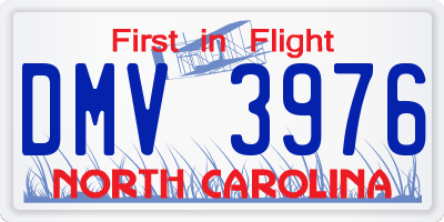 NC license plate DMV3976