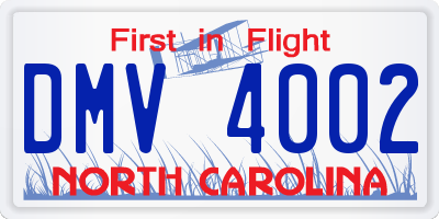 NC license plate DMV4002
