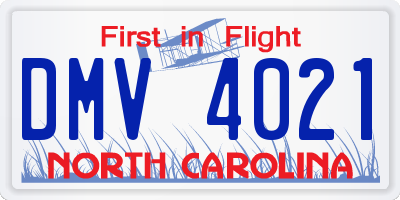 NC license plate DMV4021