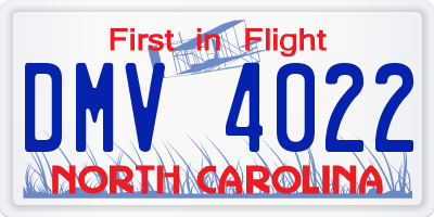 NC license plate DMV4022