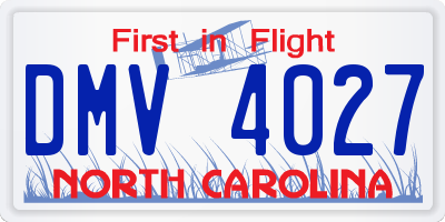 NC license plate DMV4027