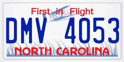 NC license plate DMV4053