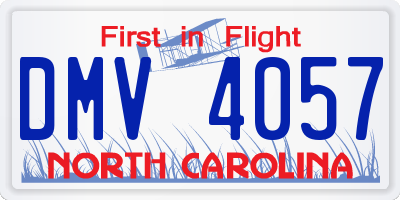 NC license plate DMV4057