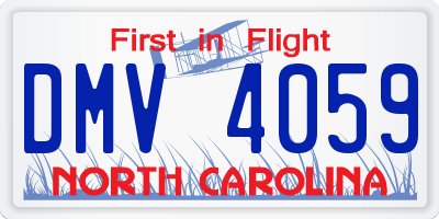 NC license plate DMV4059