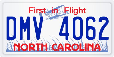 NC license plate DMV4062