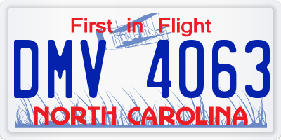 NC license plate DMV4063