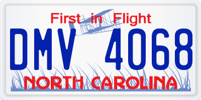NC license plate DMV4068