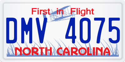 NC license plate DMV4075