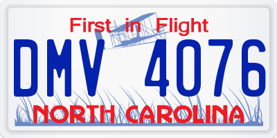 NC license plate DMV4076