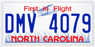 NC license plate DMV4079