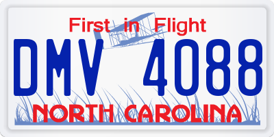 NC license plate DMV4088