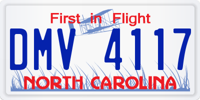 NC license plate DMV4117