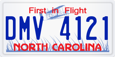 NC license plate DMV4121