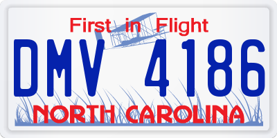 NC license plate DMV4186