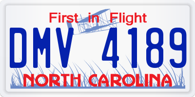 NC license plate DMV4189