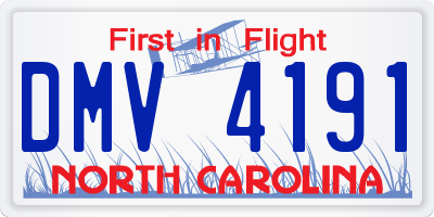 NC license plate DMV4191
