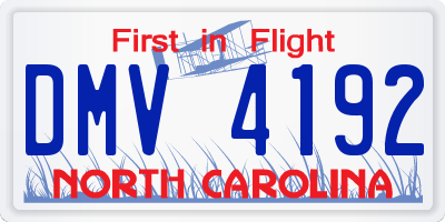 NC license plate DMV4192