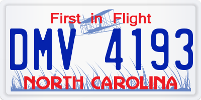 NC license plate DMV4193