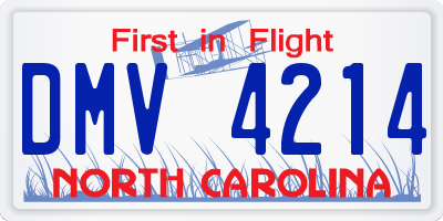 NC license plate DMV4214