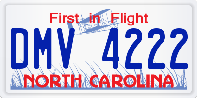 NC license plate DMV4222