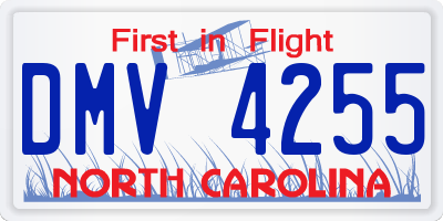 NC license plate DMV4255