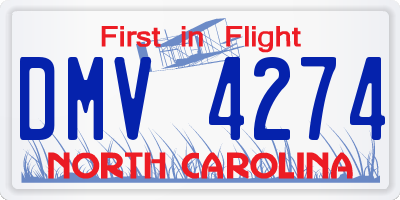NC license plate DMV4274