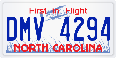 NC license plate DMV4294
