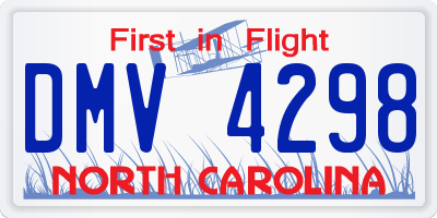 NC license plate DMV4298