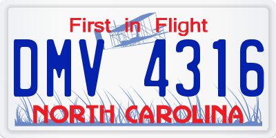 NC license plate DMV4316