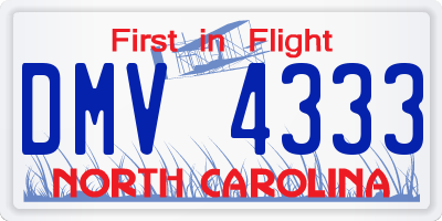 NC license plate DMV4333