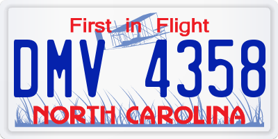 NC license plate DMV4358