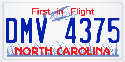 NC license plate DMV4375