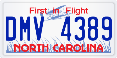 NC license plate DMV4389
