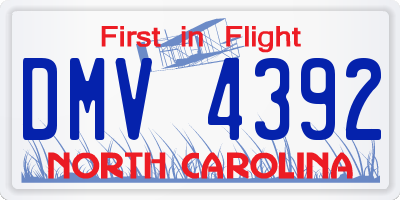 NC license plate DMV4392