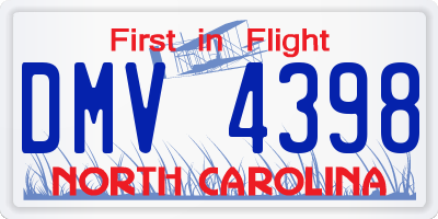 NC license plate DMV4398