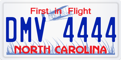 NC license plate DMV4444