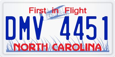 NC license plate DMV4451
