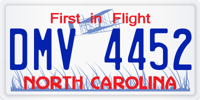 NC license plate DMV4452