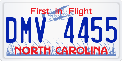 NC license plate DMV4455