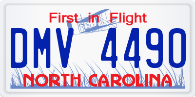 NC license plate DMV4490