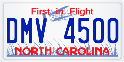 NC license plate DMV4500