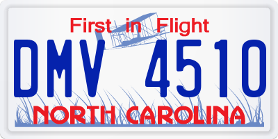 NC license plate DMV4510