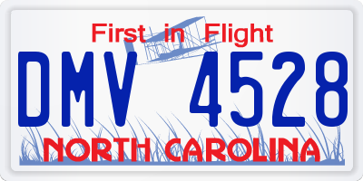 NC license plate DMV4528